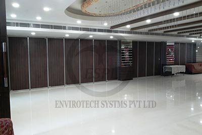Acoustic Sliding Folding Partition with Mica Finish